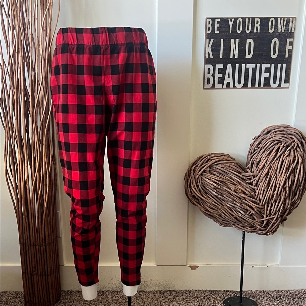 Cato Red and Black Plaid Leggings